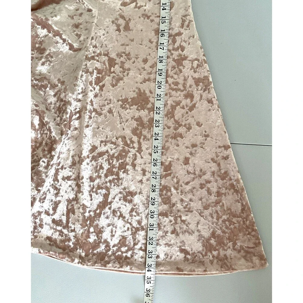 Calvin Klein Pink Crushed Velvet Mini Babydoll Dress Coquette Size 8 Medium